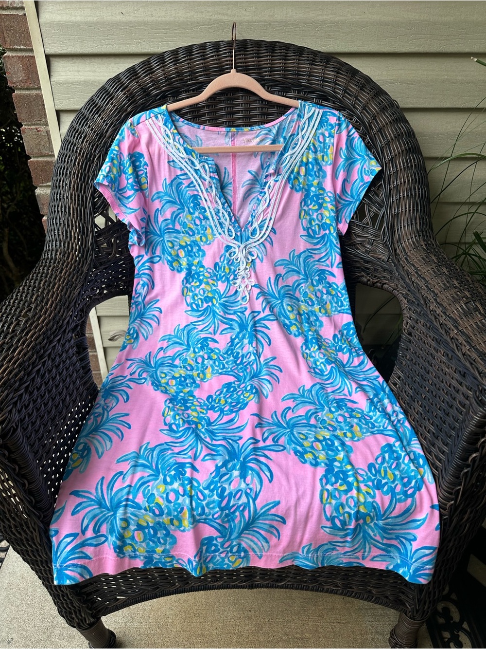 Lilly Pulitzer Brewster T-Shirt Dress Pelican Pink Beat The Heat L